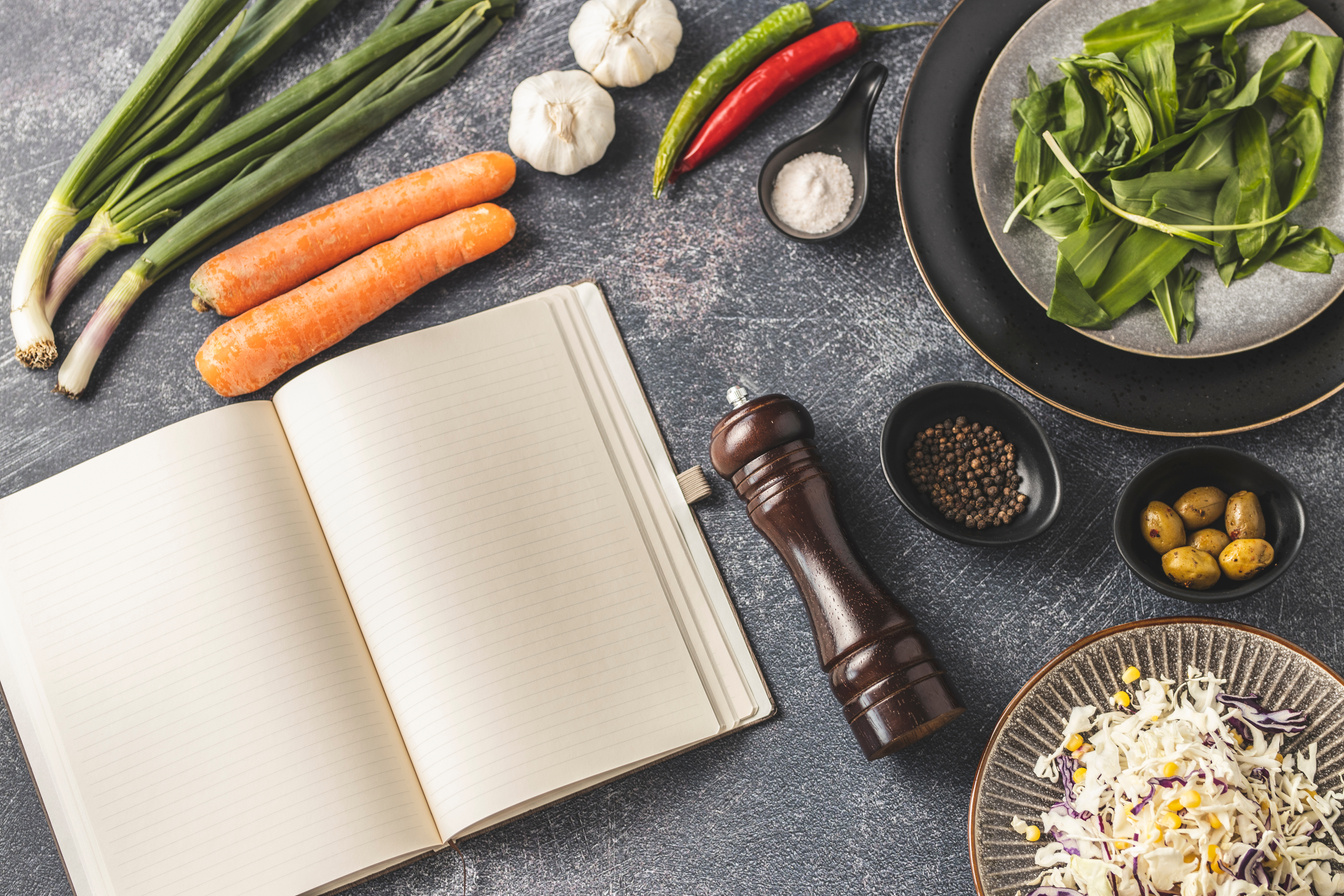 Cookbook and vegan food